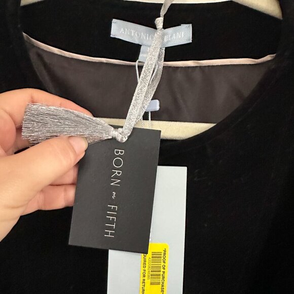NWT Born on Fifth x Antonio Melani Constance Black Velvet Cropped Jacket Sz 10 - Picture 4 of 6